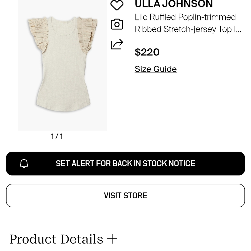 Ulla Johnson Cream Ribbed Top - Picture 4 of 4